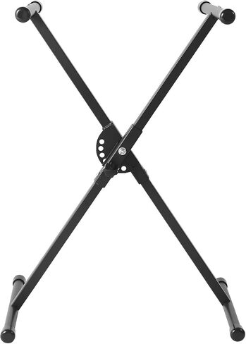 Keyboard Stand, Single X Style Folding Digital Piano Stand, Heavy Duty Stable Steel Construction, Adjustable Width & Height with Locking Straps, Portable Sleek Black Stand for Electronic Keyboards in Kuwait