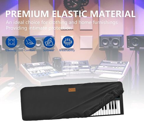 Musiin 61 Keys Synthesizer Keyboard Dust Cover, Compatible with Roland JUNO-DS61, Behringer Motor 61, Nektar Impact LX61+ Deluxe Chinlon Dustproof & Anti-scratch, Silky Feel & Tailored Design in Kuwait