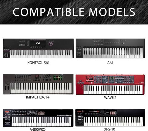 Musiin 61 Keys Synthesizer Keyboard Dust Cover, Compatible with Roland JUNO-DS61, Behringer Motor 61, Nektar Impact LX61+ Deluxe Chinlon Dustproof & Anti-scratch, Silky Feel & Tailored Design in Kuwait