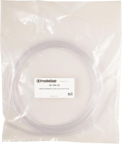 Clear Flexible Polyvinyl Chloride (PVC) 3/8" OD x 1/4" ID Tubing x 10ft in Kuwait