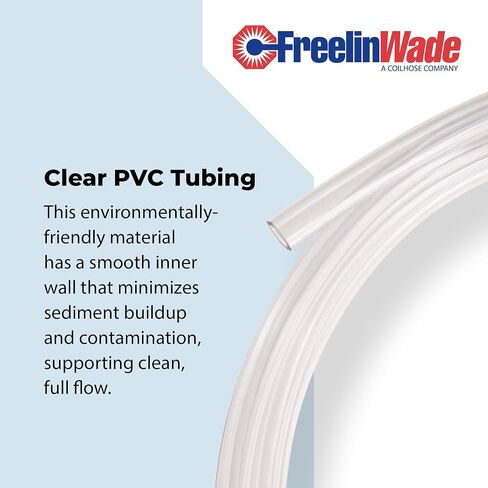 Clear Flexible Polyvinyl Chloride (PVC) 3/8" OD x 1/4" ID Tubing x 10ft in Kuwait