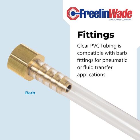 Clear Flexible Polyvinyl Chloride (PVC) 3/8" OD x 1/4" ID Tubing x 10ft in Kuwait