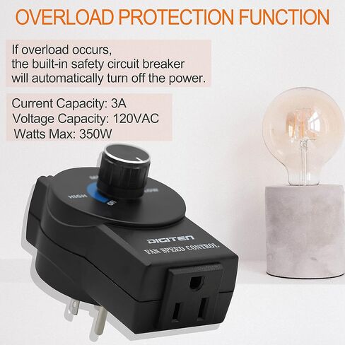 DIGITEN Variable Speed Controller - Exhaust Fan Speed Adjuster for Duct Inline Fan in Kuwait
