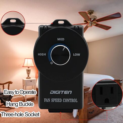 DIGITEN Variable Speed Controller - Exhaust Fan Speed Adjuster for Duct Inline Fan in Kuwait