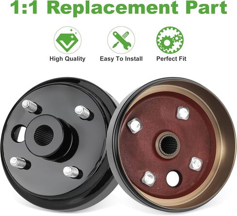 10L0L 2 Pack Golf Cart Brake Drum Hub Assembly, 30-Tooth Spline 1 Inch Large Hole, Replacement for EZGO 4-Cycle Gas 1991-Up TXT RXV Marathon Medalist Columbia, OEM# 21807-G1 21807G1 41843-94 in Kuwait