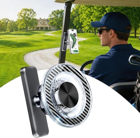 GBEAST Magnetic Golf Cart Phone Holder, Golf Accessories for Men Women, Golf Gifts for Men Dad Husband, Phone Mount for MagSafe iPhone 12-17, 360° Rotation Magnet Holder for EZGO/Club Car/Yamaha in Kuwait