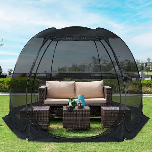 Alvantor® Pop Up Screen House Tent, Snap-fit Mesh Screen Gazebo with Peaked Roof, Portable Screen Room Canopy Shelter with Sandbags for Camping, Backyard, Picnic in Saudi Arabia