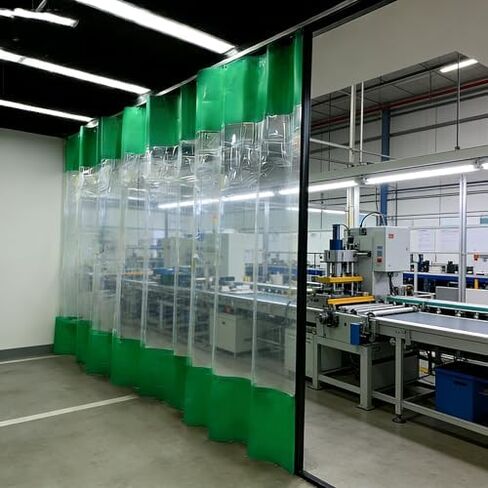 Outdoor Partition Curtain,Tarp Curtain Waterproof,Garage Divider Curtain, Clear Panel Partition Barrier, Water Resistant Dust Barrier, Insulated Strip Door for Workshop Carport Wash Bay,（si in Kuwait