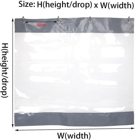 Waterproof Industrial Divider Curtain - Heavy-Duty Vinyl with Clear Tarp Panel, Outdoor PVC Door Curtains for Patio & Garage, Weather-Resistant (2.8x4.2m) in Kuwait
