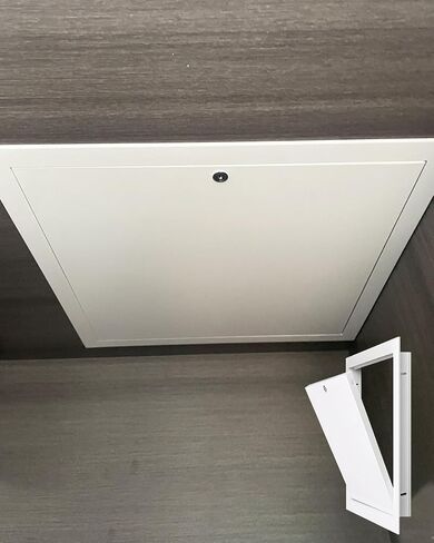 Lockable Steel Loft Access Door 16x24, 16x32, 22x26, 24x24 - White Metal Access Panel for Wall, Ceiling, Drywall & Bathroom Attic Hatch (14x20in) in Kuwait