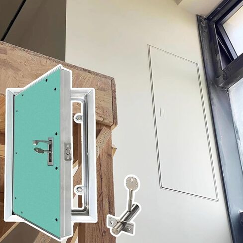 Lockable 18x28in Gypsum Board Access Panel - Durable Paintable/Wallpaperable Plasterboard Door for Plumbing & Heating Inspection - Easy Handle for Secure Access in Kuwait