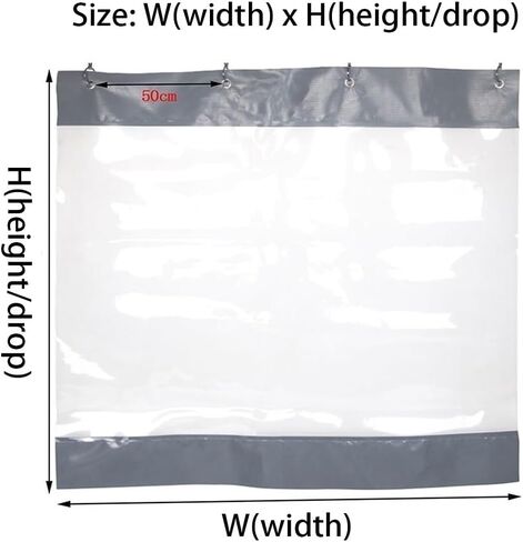 Industrial Divider Curtain - Waterproof Vinyl Door Curtains with Clear Tarp Panel, Weather-Resistant for Patio & Garage, Outdoor 4.5x2.7M Heavy-Duty Cover in Kuwait