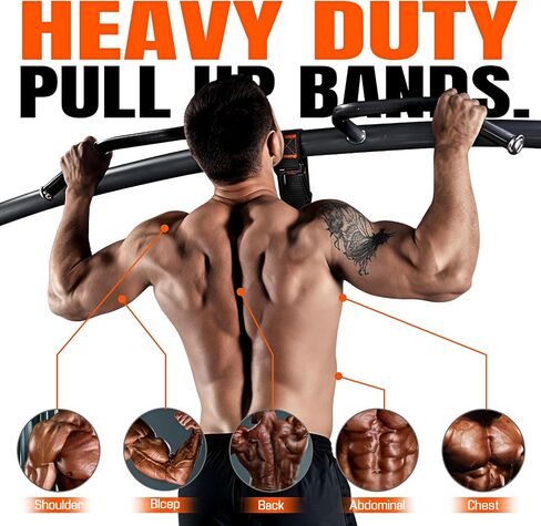 Pull Up Assistance Bands, Resistance Bands with Handles, Heavy Duty Pull Up Bands for Home Gym, Height Adjustable Chin Up Bar Assist Bands for Arm, Back, Strength Training Workout Equipment in Kuwait