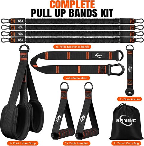 Pull Up Assistance Bands, Resistance Bands with Handles, Heavy Duty Pull Up Bands for Home Gym, Height Adjustable Chin Up Bar Assist Bands for Arm, Back, Strength Training Workout Equipment in Kuwait