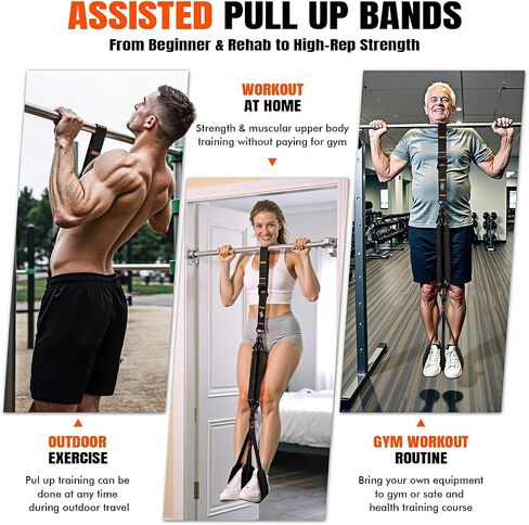 Pull Up Assistance Bands, Resistance Bands with Handles, Heavy Duty Pull Up Bands for Home Gym, Height Adjustable Chin Up Bar Assist Bands for Arm, Back, Strength Training Workout Equipment in Kuwait