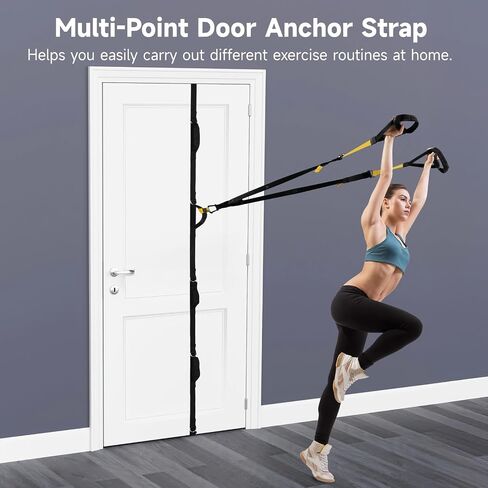 Door Anchor Strap for Resistance Bands, Multi-Point Door Exercise Anchor, Portable Anchor Gym Attachment with 5 Fixed Loops, Heavy Duty Home Gym Workout Equipment in Kuwait