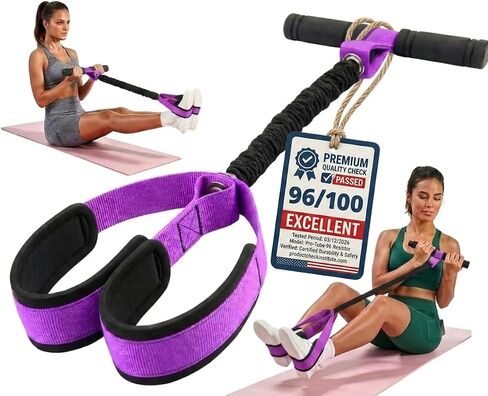 Premium Upgraded Pedal Resistance Band with Handles Heavy Duty Foot Pedal Exercise Bands for Women Men Core Abs Leg Training Full Body Workout Tummy Trimmer Sit Up Equipment Home Gym Pilates in Kuwait