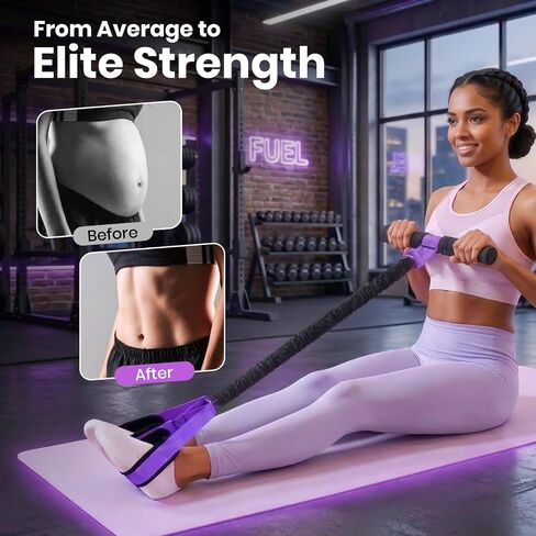 Premium Upgraded Pedal Resistance Band with Handles Heavy Duty Foot Pedal Exercise Bands for Women Men Core Abs Leg Training Full Body Workout Tummy Trimmer Sit Up Equipment Home Gym Pilates in Kuwait