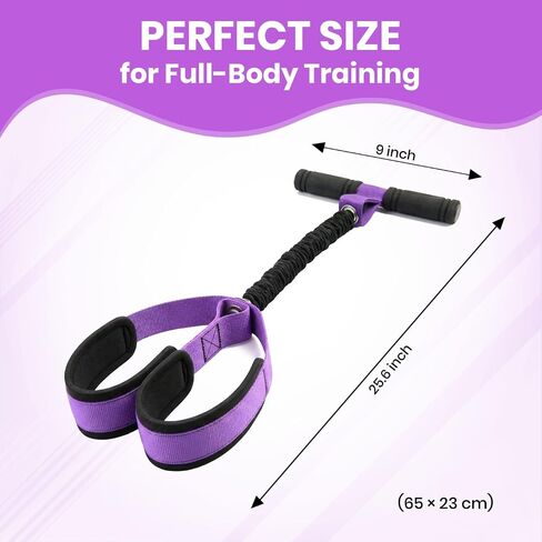 Premium Upgraded Pedal Resistance Band with Handles Heavy Duty Foot Pedal Exercise Bands for Women Men Core Abs Leg Training Full Body Workout Tummy Trimmer Sit Up Equipment Home Gym Pilates in Kuwait