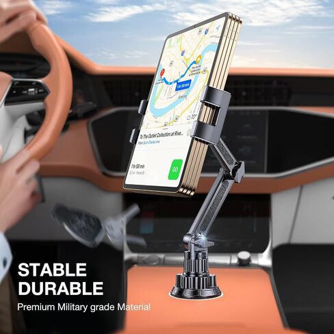 Coolpow Cup Holder Tablet Holder for Car【15" Height Adjustable】 Car Cup Holder ipad Car Mount for Truck Stand Car Tablet Holder Multi Angle Car Mount for All 4.7"-13" Apple iPad Samsung Galaxy Tab in Saudi Arabia