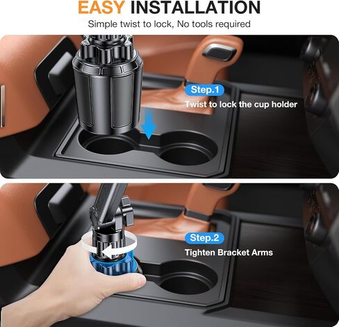 Coolpow Cup Holder Tablet Holder for Car【15" Height Adjustable】 Car Cup Holder ipad Car Mount for Truck Stand Car Tablet Holder Multi Angle Car Mount for All 4.7"-13" Apple iPad Samsung Galaxy Tab in Saudi Arabia