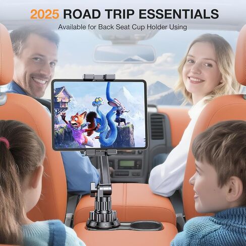 Coolpow Cup Holder Tablet Holder for Car【15" Height Adjustable】 Car Cup Holder ipad Car Mount for Truck Stand Car Tablet Holder Multi Angle Car Mount for All 4.7"-13" Apple iPad Samsung Galaxy Tab in Saudi Arabia