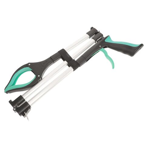 SEWACC Foldable Garbage Grabber Trash Picker Tool with Long Handle, 3-fold Reusable Trash Pickup Litter Grabber for Outdoor Cleaning and Sanitation, Green in Kuwait