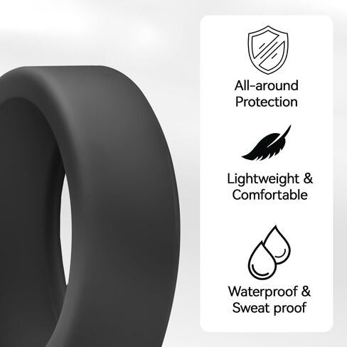 TERPINK عبوتان من أغطية السيليكون المتوافقة مع Oura Ring 5، واقيات الحلقات الذكية، أكمام واقية ناعمة مضادة للخدش، مقاس M (مقاس 10-13) (أسود + شفاف، متوسط) in Kuwait