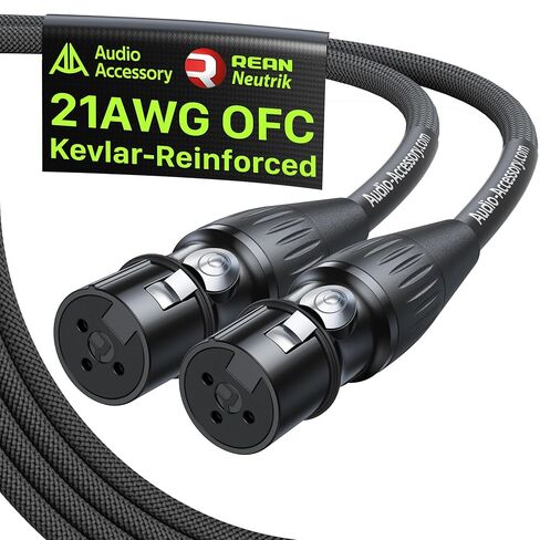 ملحق صوت AA أنثى إلى أنثى كابل XLR بطول 10 أقدام، مطلي بالذهب نيوتريك ريان، 21AWG OFC، كابل ميكروفون مجدول من النايلون المقوى بالكيفلر، كابل ميكروفون هاي فاي XLR متوازن لخلاطات الميكروفونات ومعدات الصوت in Kuwait