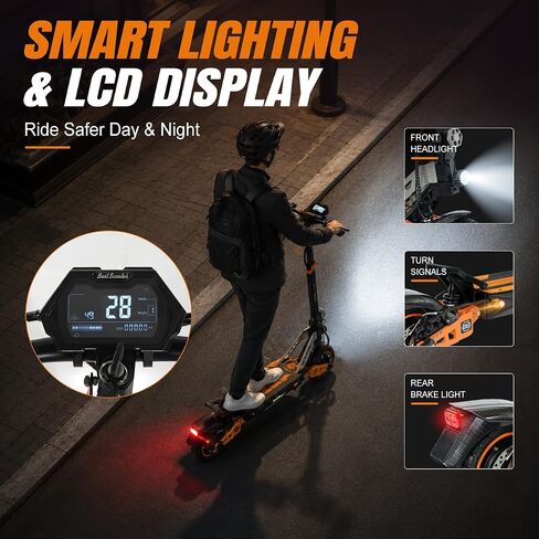 Electric Scooter for Adults, 1000W Motor, Up to 31 MPH Top Speed & 38 Miles Range, Dual Suspension, 10" All-Terrain Tires, Turn Signals, Foldable E Scooter with Dual Brakes & LCD Display in Kuwait