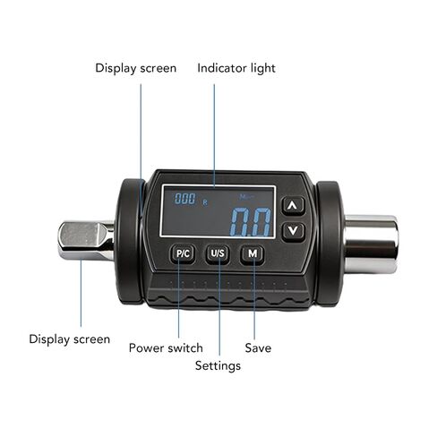 Generic 1/2 inch Digital Torque Adapter, 6.0 to 200.0 N.m with 2% Accuracy, Red LED and Buzzer Alert, Real Time and Mode, Store 999 Readings, for Automotive and Motorcycle in Kuwait