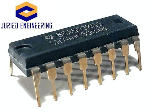 SN74HC590AN SN74HC590A SN74HC590 74HC590 عدادات ثنائية 8 بت مع سجلات إخراج 3 حالات IC DIP-16 صديقة للوحة التجارب (حزمة من 5) in Kuwait