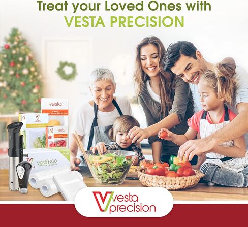 أكياس Vesta Precision Vacuum Seal - أكياس مانعة للتسرب شفافة ومنقوشة مع سحاب وصمام - رائعة لتخزين الطعام والفيديو - 11 × 16 بوصة - 15 كيسًا مفرغًا في كل صندوق in Kuwait
