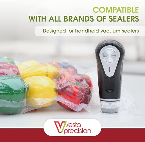 أكياس Vesta Precision Vacuum Seal - أكياس مانعة للتسرب شفافة ومنقوشة مع سحاب وصمام - رائعة لتخزين الطعام والفيديو - 11 × 16 بوصة - 15 كيسًا مفرغًا في كل صندوق in Kuwait