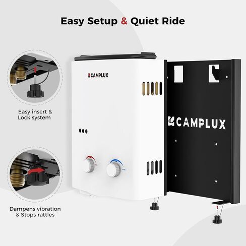 دعامة تثبيت سريعة الفك من CAMPLUX لسخان المياه المحمول AY132، حامل فولاذي عالي التحمل مع وسادات مضادة للاهتزاز، إعداد خالٍ من الأدوات للمركبات الترفيهية والمقطورة وعربة التخييم وتخزين المرآب in Kuwait