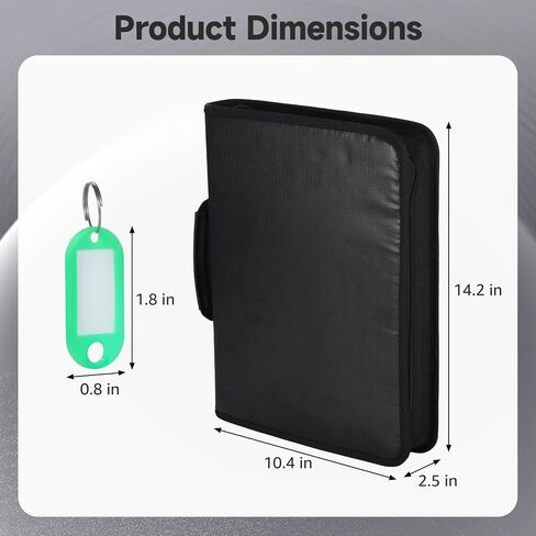 OMISTAR Key Organizer Case with 54 Tags, Fireproof Waterproof Portable Key Storage Bag, Zippered Key Holder Binder with Color-Coded Tags for Hotels, Real Estate, Car Sales, Property Management in Kuwait