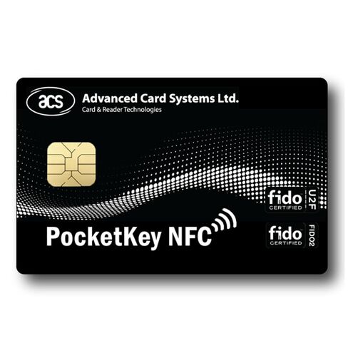 بطاقة ACS PocketKey NFC - بطاقة مفتاح أمان معتمدة بدون كلمة مرور من FIDO2 وU2F للمصادقة متعددة العوامل (MFA)، وتسجيل الدخول NFC لنظام التشغيل Windows، وMac، وiPhone، وAndroid، وGoogle، وMicrosoft والمزيد in Kuwait
