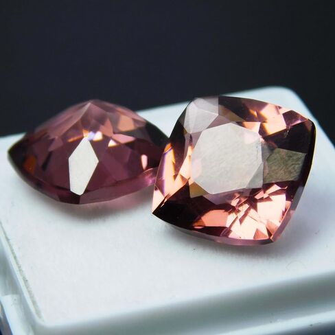 Natural Padparadscha Sapphire Cushion 20.56 Ct Certified Loose Gemstones Pair in Kuwait