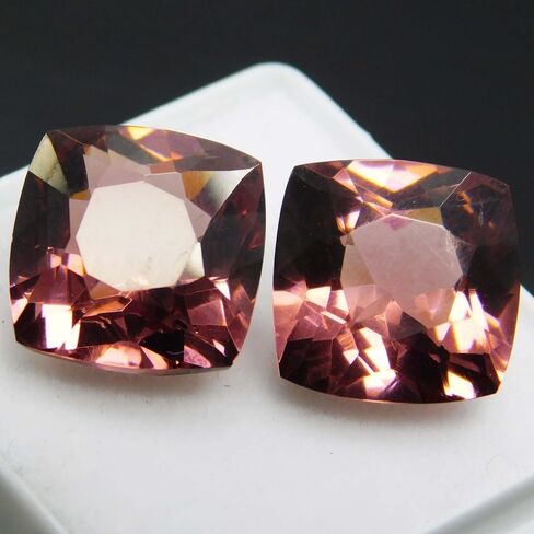 Natural Padparadscha Sapphire Cushion 20.56 Ct Certified Loose Gemstones Pair in Kuwait