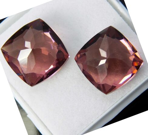 Natural Padparadscha Sapphire Cushion 20.56 Ct Certified Loose Gemstones Pair in Kuwait