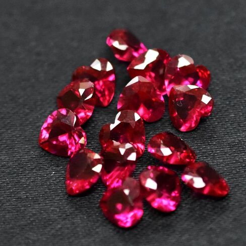 Certified 8 Ct Natural Ruby 6x6 mm Heart Cut Lot Top Quality Pink Gemstone in Kuwait