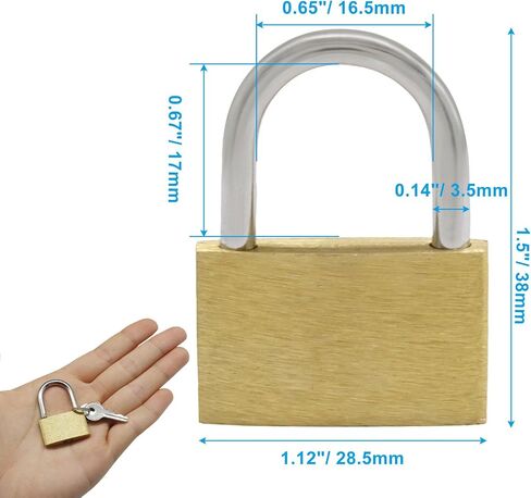 Hordion 2pcs قفل نحاسي مع مفتاح، أقفال صغيرة ذات مفاتيح قفل خزانة نفس لوحة المفاتيح قفل لحقيبة الظهر الأمتعة الصالة الرياضية خزانات صندوق المجوهرات للاستخدام الداخلي والخارجي in Kuwait
