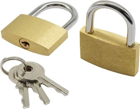 Hordion 2pcs قفل نحاسي مع مفتاح، أقفال صغيرة ذات مفاتيح قفل خزانة نفس لوحة المفاتيح قفل لحقيبة الظهر الأمتعة الصالة الرياضية خزانات صندوق المجوهرات للاستخدام الداخلي والخارجي in Kuwait