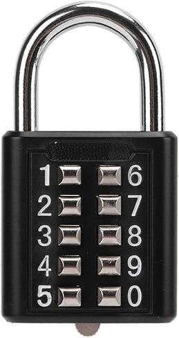 Security Padlock, Combination Lock, Digit Outdoors Padlock, 10 Digits Push Button Combination Outdoor Waterproof Padlock for Gym Cabinet Gate Toolbox Suitcase in Kuwait