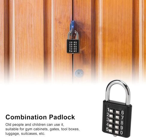 Security Padlock, Combination Lock, Digit Outdoors Padlock, 10 Digits Push Button Combination Outdoor Waterproof Padlock for Gym Cabinet Gate Toolbox Suitcase in Kuwait