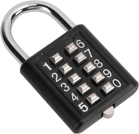 Security Padlock, Combination Lock, Digit Outdoors Padlock, 10 Digits Push Button Combination Outdoor Waterproof Padlock for Gym Cabinet Gate Toolbox Suitcase in Kuwait