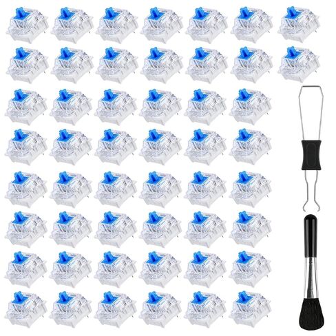 50pcs Clickers for 3D Prints,3 Pin Blue Keyboard Clickers,with A Switch Puller and A Brush,Mechanical Keyboard Switches, Dustproof and Waterproof Keyboard for Led Mechanical Gaming Keyboards in Kuwait