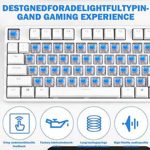 50pcs Clickers for 3D Prints,3 Pin Blue Keyboard Clickers,with A Switch Puller and A Brush,Mechanical Keyboard Switches, Dustproof and Waterproof Keyboard for Led Mechanical Gaming Keyboards in Kuwait