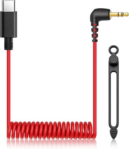 كابل محول ميكروفون لـ Rode Wireless Pro GO 2 / ME USB C إلى 3.5 ملم كابل ملفوف لهواتف Hollyland Lark M1 / ​​M2 / MAX / 150 / MAX Duo DAC Android iPhone 15 17 Pro Max 16e 15 Plus in Kuwait