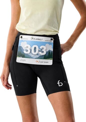 FlipBelt Women's Trail Running Compression Shorts - Black - M in Kuwait